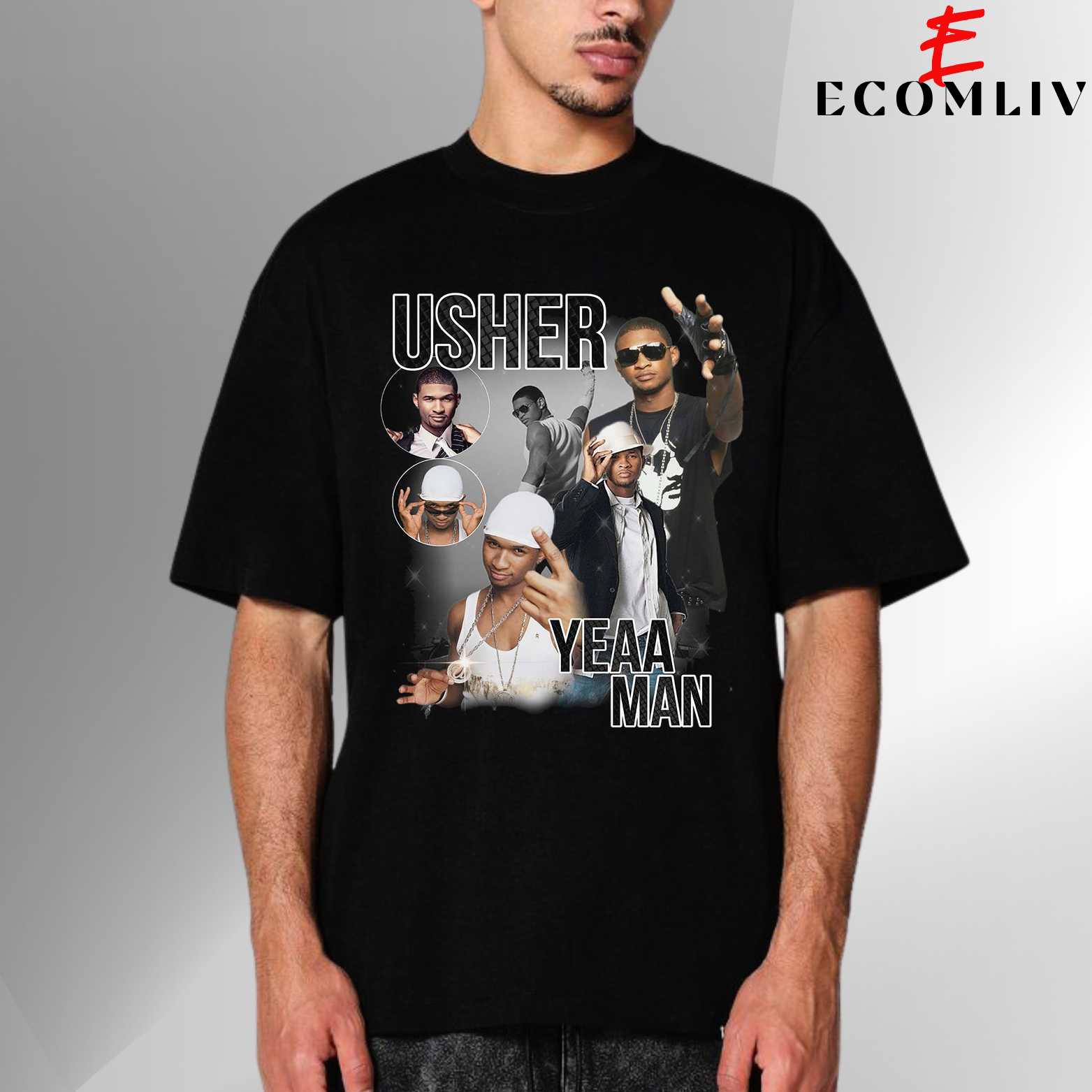 Usher Graphic Tee, Unisex Concert Merch T-Shirt, Streetwear T-Shirt